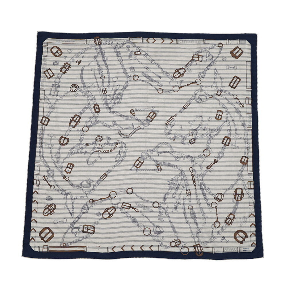 Hermes Stole Carre 140 GΓ©ant Chevaux de Chaines Transat Cashmere Silk HERMES ...